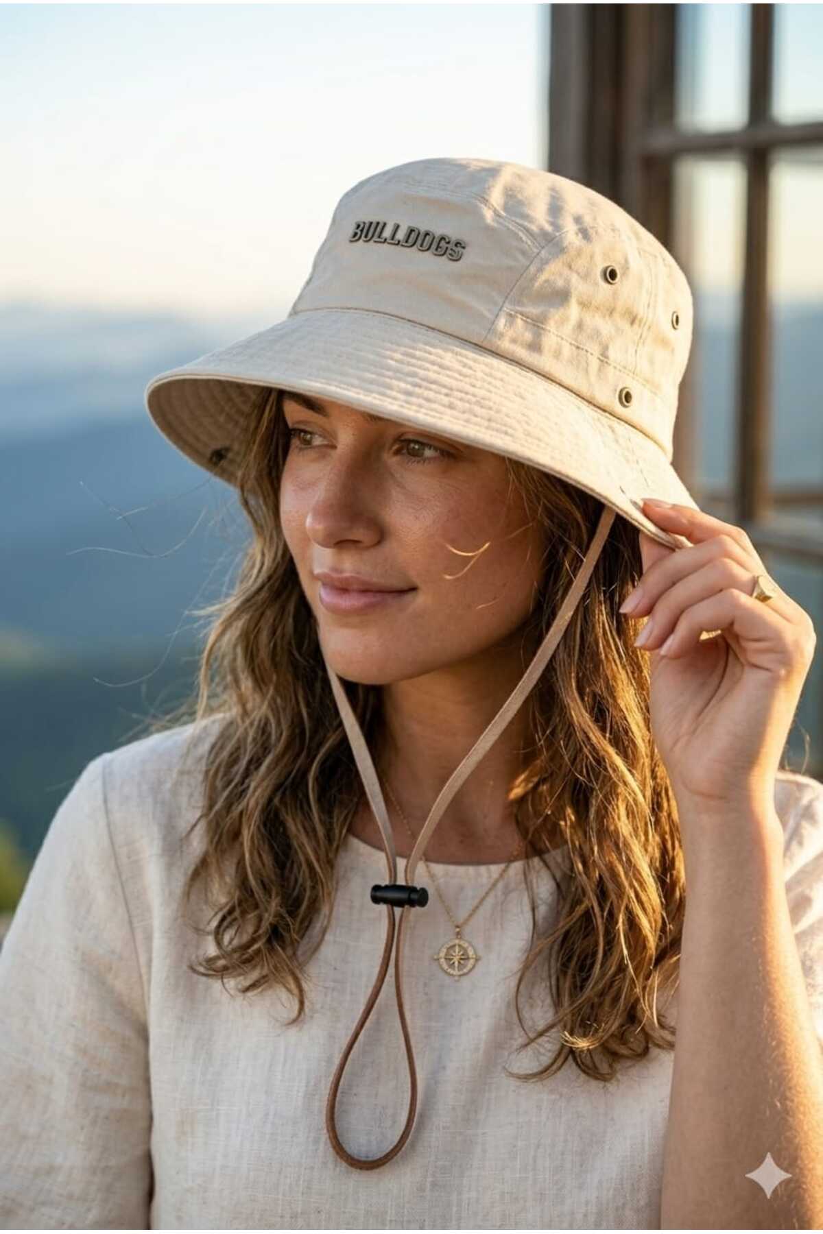 WOHOME Unisex Outdoor Safari Şapka İpli Geniş Kenarlı Kamp Balıkçı görsel 4