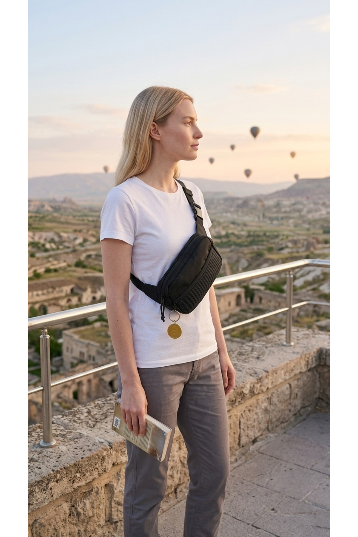 gampfa  Urban Bel ve Omuz Çantası Polycanvas Su Geçirmez Siyah - Görsel 6