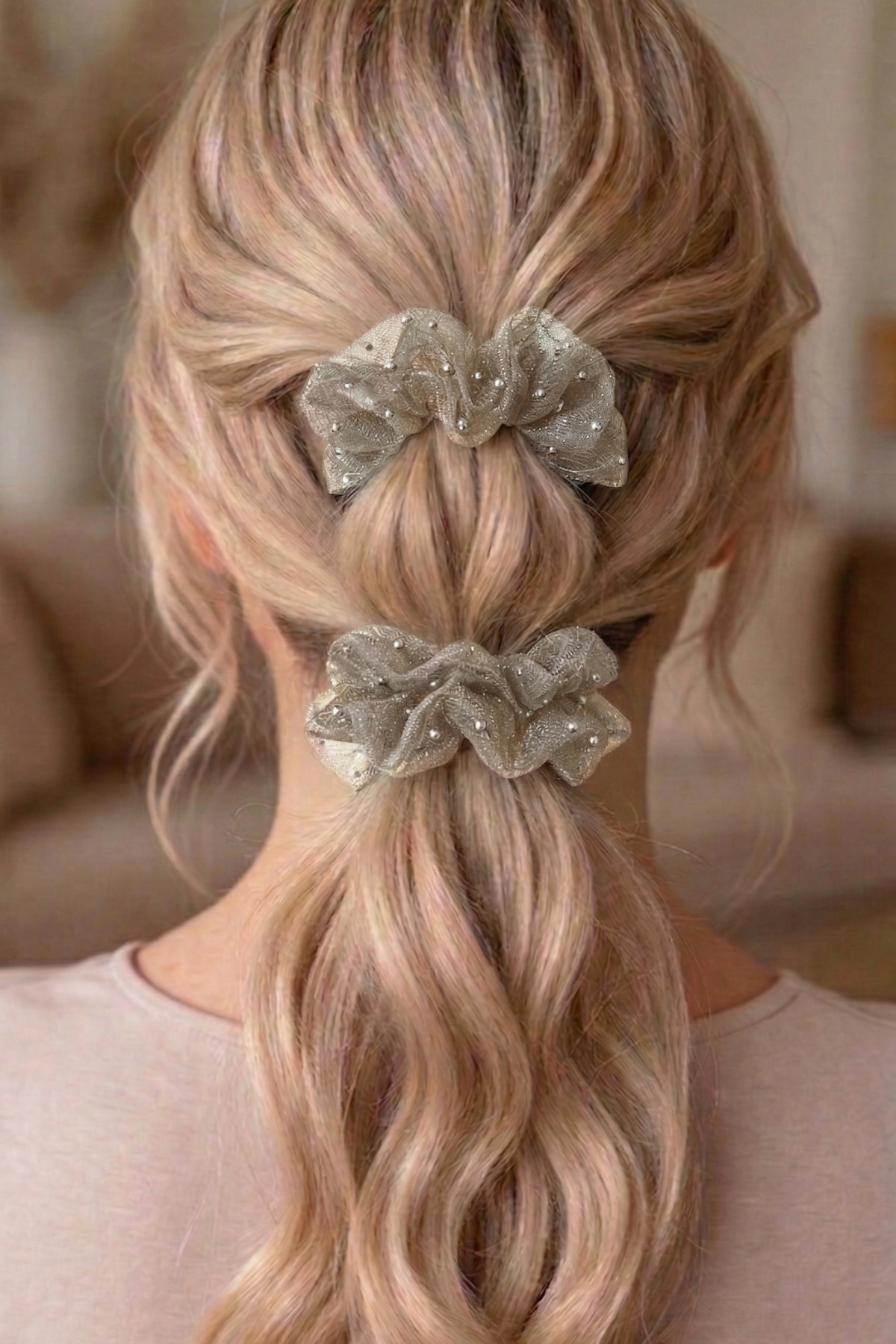 2 X STONE TULLE RUBBER BUCKLE
