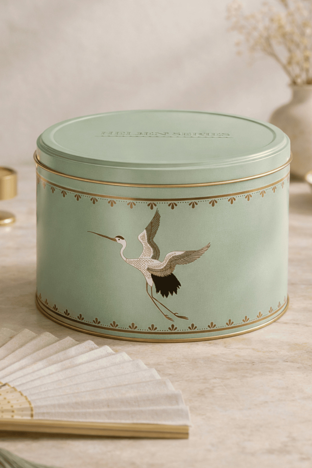 Home 3.4 L Hellenic Round Green Storage Box - 190x120 mm