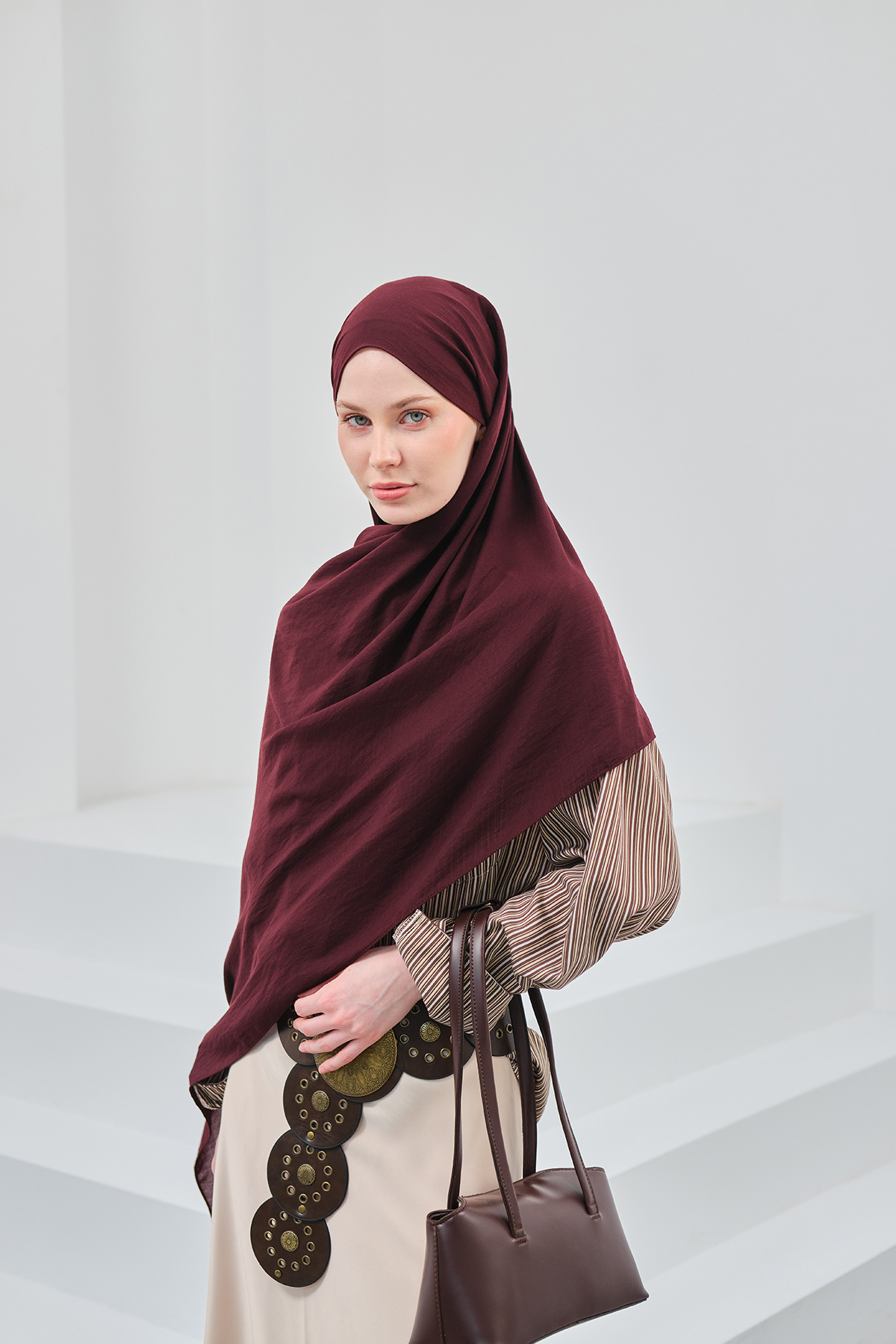 Mira İpek  Mira Pamuklu Düz Şal - Görsel 2