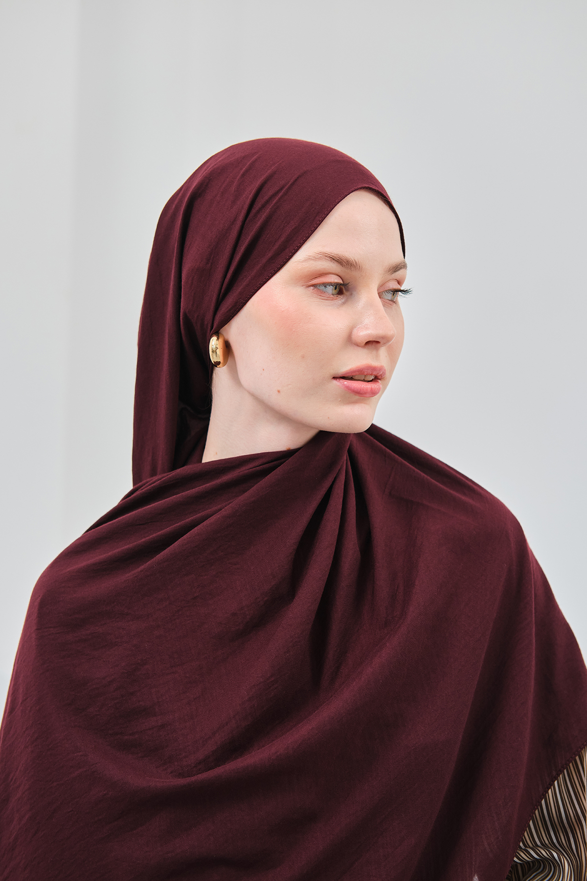 Mira İpek  Mira Pamuklu Düz Şal - Görsel 7