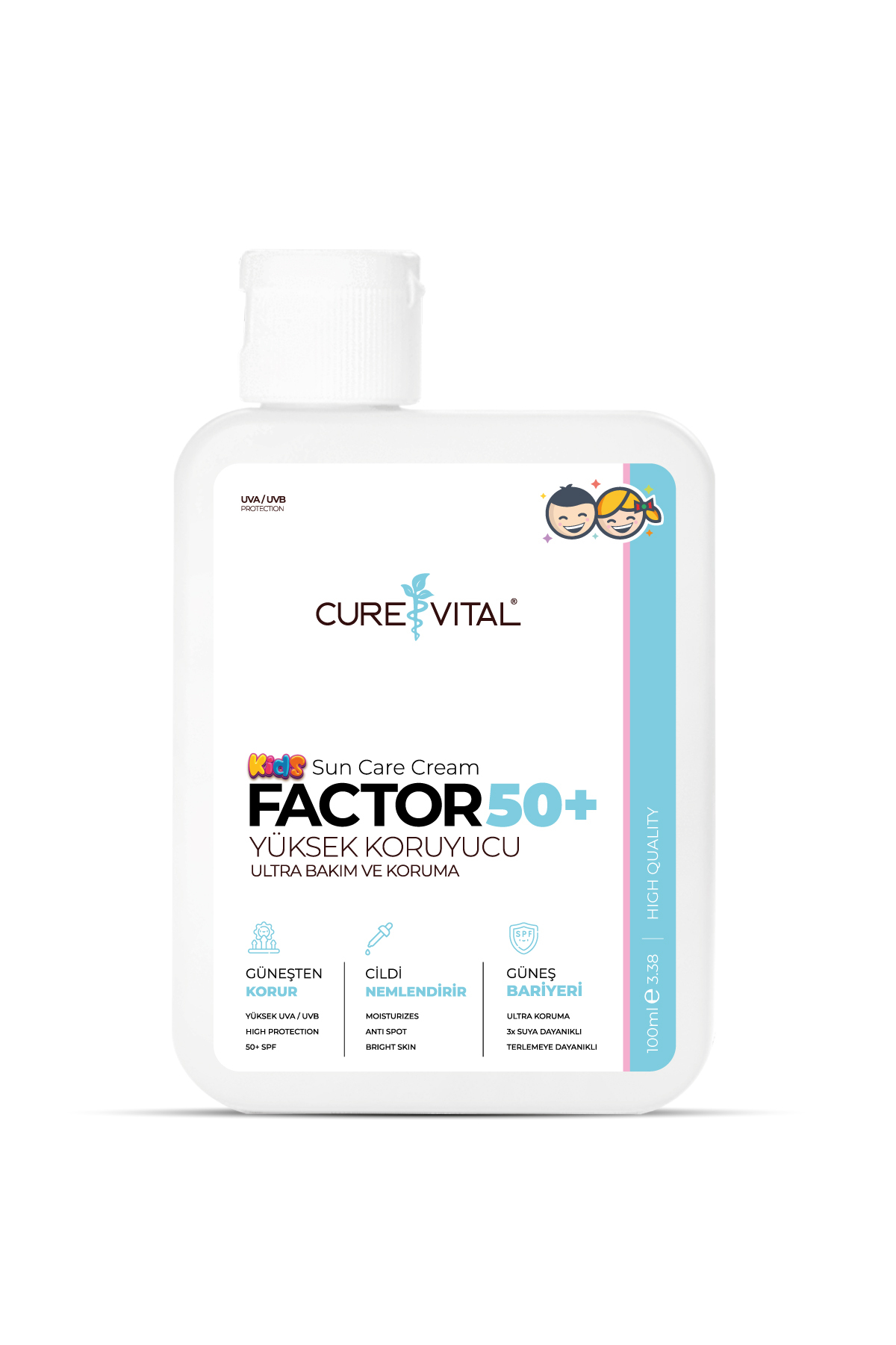 C&V CureVital Çocuk Güneş Kremi 50 SPF Yüksek Koruma 100 ml — ÇGNS100