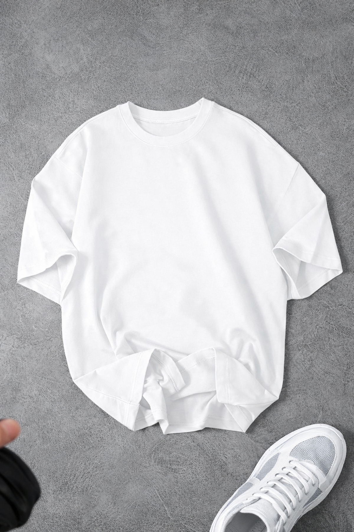 MODARİCH Unisex Kadın/Erkek Düz Baskısız Renkli Battal Boy Penye T-Shirt tişört