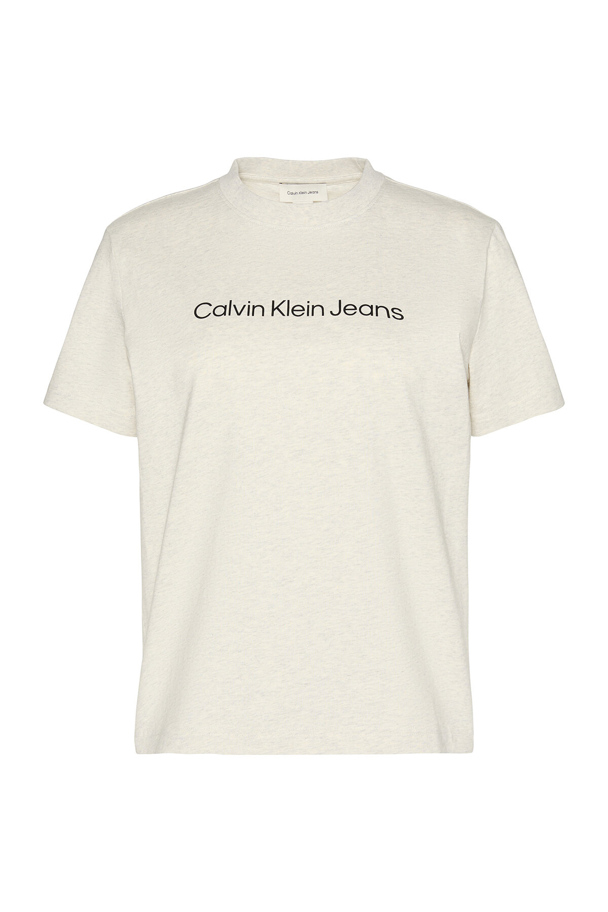 Calvin Klein Džínové tričko s kulatým výstřihem a potiskem, šedé dámské tričk...