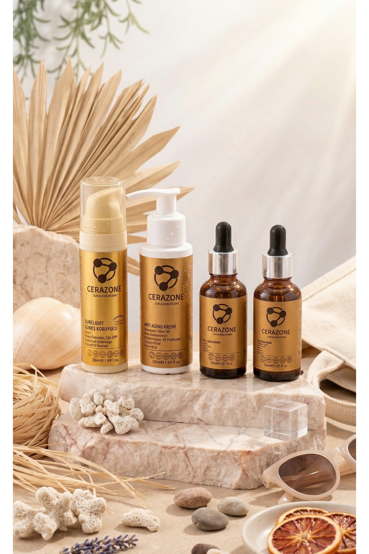 4 Parça Yaşlanma Karşıtı Yaza Merhaba Seti (2 Serum + Krem + Güneş Kremi)