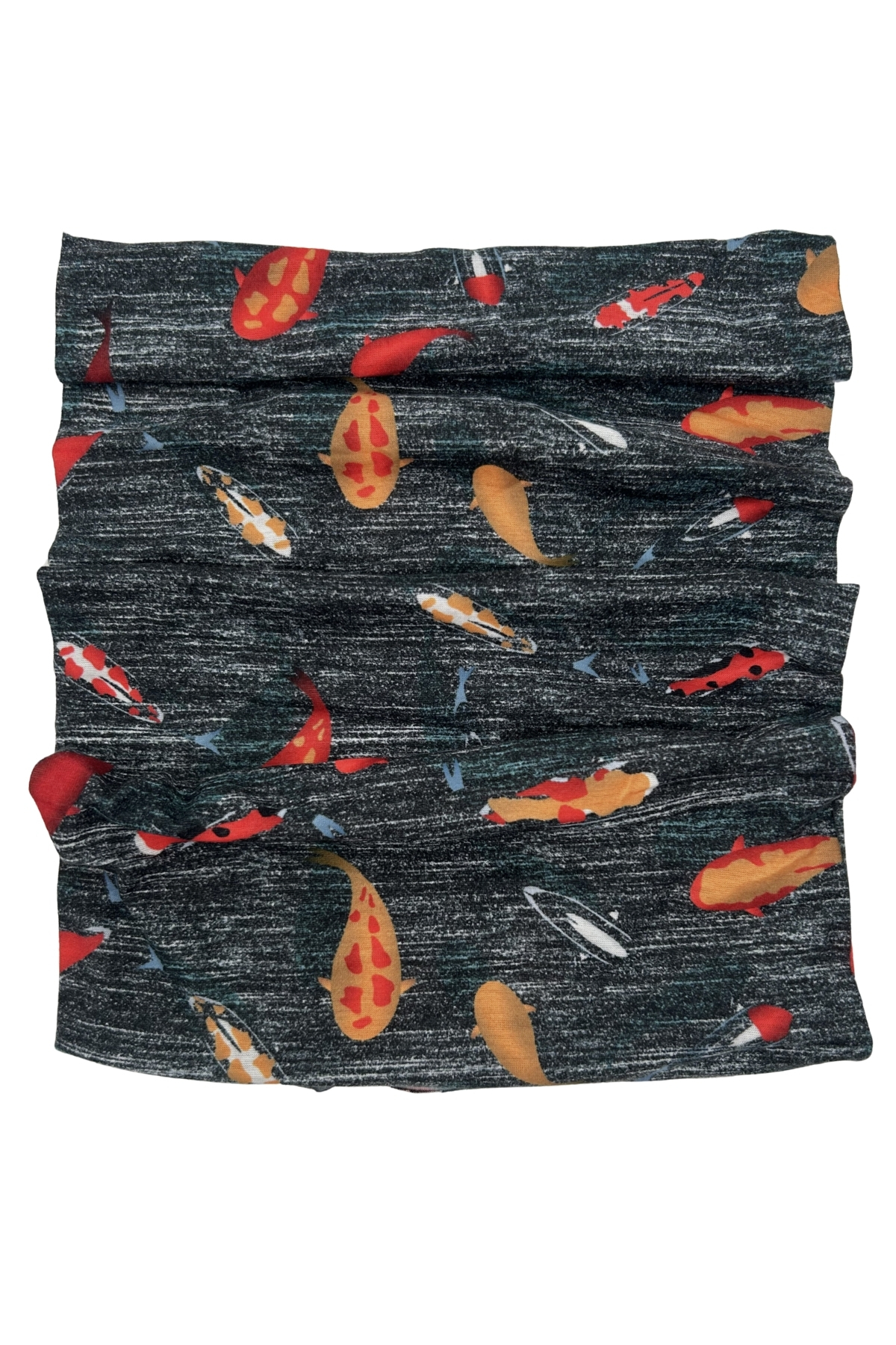 Anthracite Fish Patterned Buff Multifunctional Seamless Striped Neck Collar/Bandana/Paphos