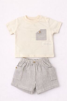 JOYOLA Düğme Cep Detaylı Erkek Bebek Takım