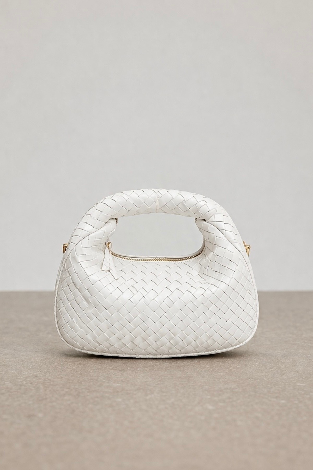 Women's Mini Clutch Braided Handbag White 911