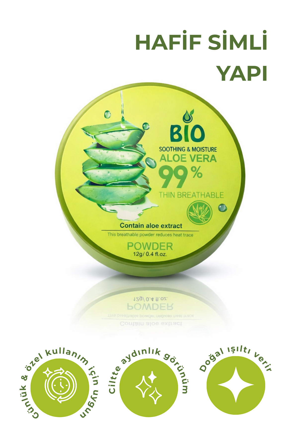 پودر آلوئه ورا - کنترل کننده چربی، پوشاننده منافذ، پودر مات کننده سبک — بژ BIOASIA-POWDER — تصویر 2 از 4