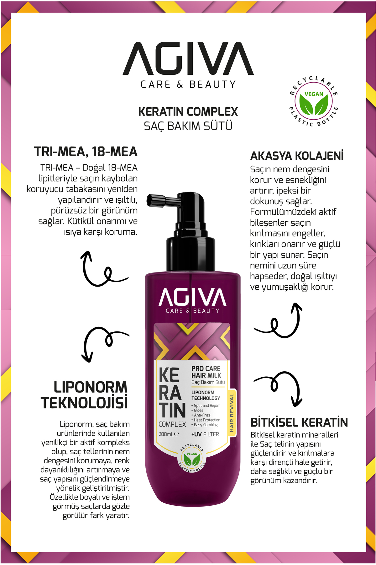 Keratin Complex Yıpranmış Saçlar İçin Yoğun Onarıcı Saç Bakım Maskesi 300 ml – Vegan — 001-MKJ-055 — تصویر 8 از 8