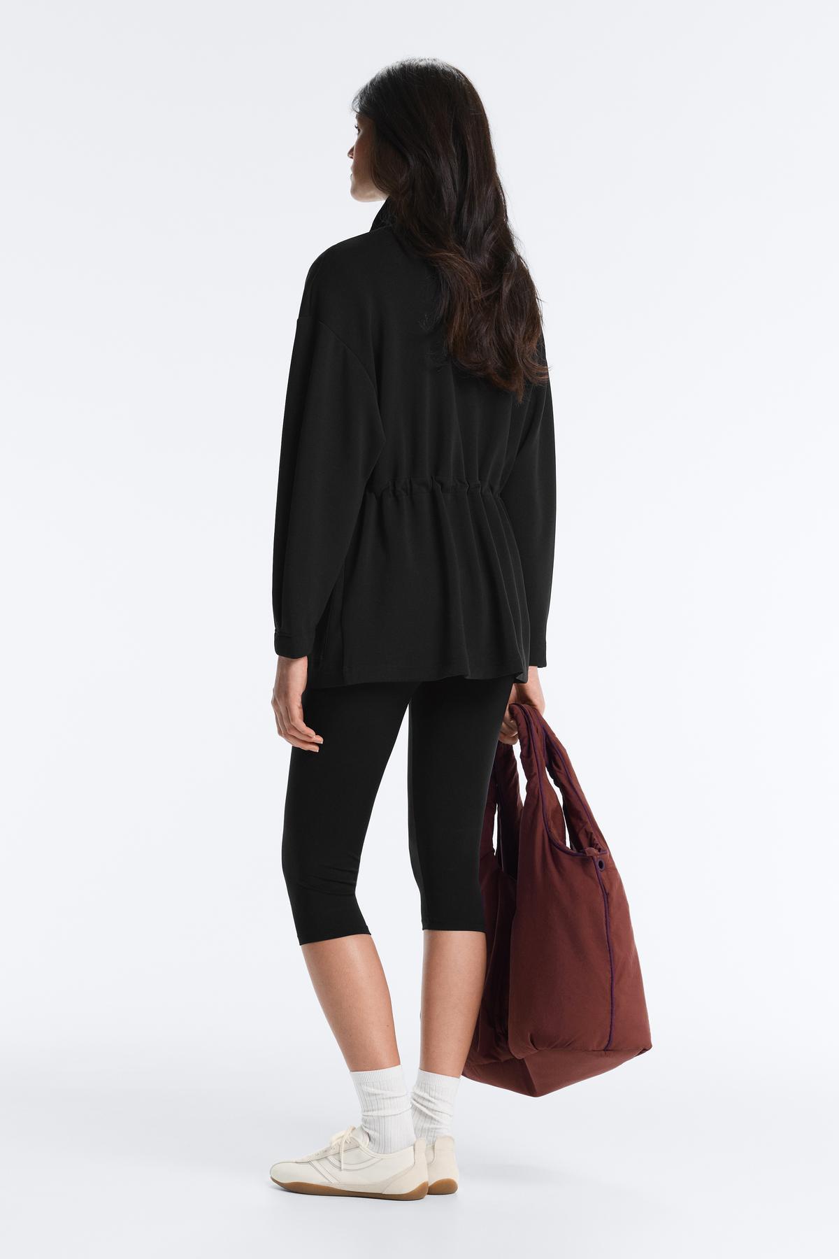 Oysho  Uzun modal ceket yumuşak dokunuşlu cepli - Görsel 6