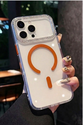 FABRON İphone 17 Pro Max Uyumlu Taşlı MagSafe Kılıf Kablosuz Şarj Destekli Re...