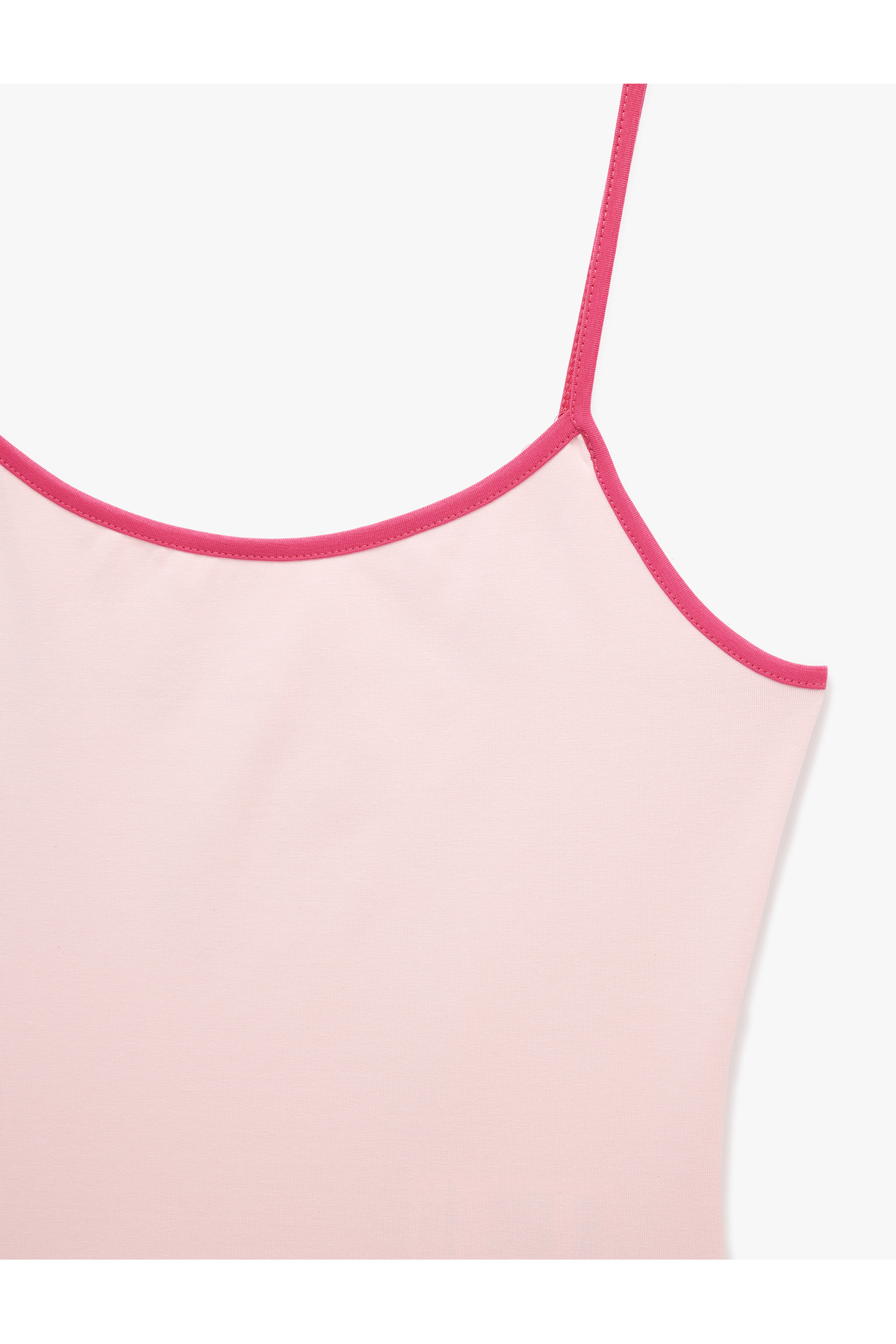 Koton Pamuklu Renk Kontrastlı Slim Fit U Yaka Askılı Bluz görsel 5