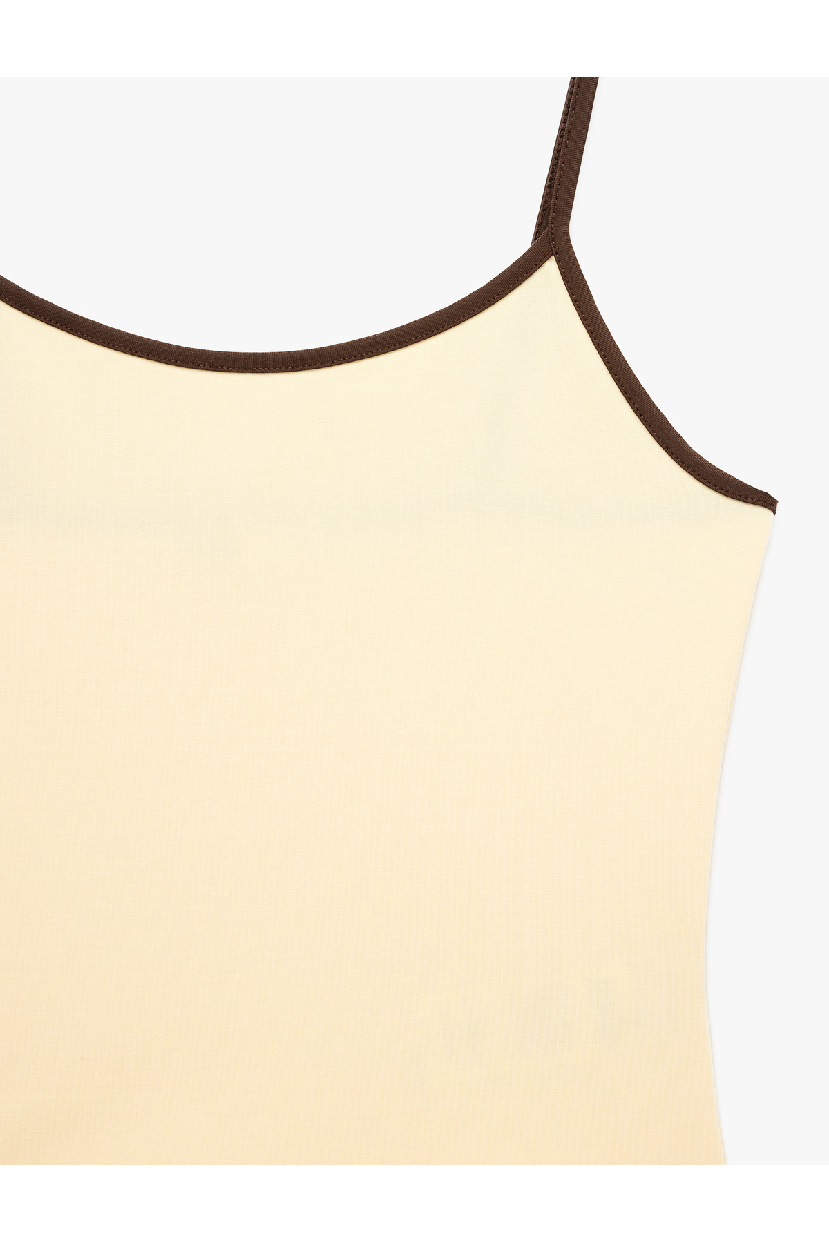 Koton Pamuklu Renk Kontrastlı Slim Fit U Yaka Askılı Bluz görsel 5
