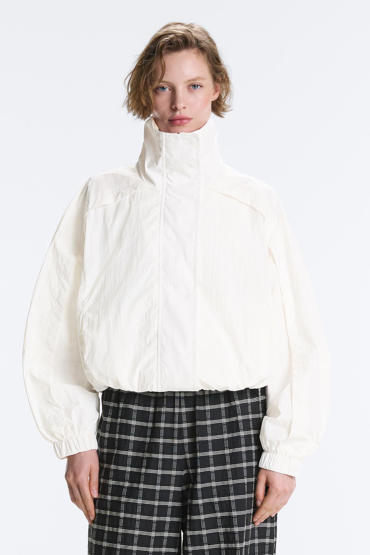 Water resistant turtleneck track jacket