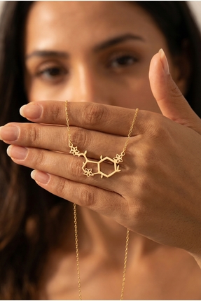Chexa 925 Ayar Gümüş Minimalist Serotonin Altın Kaplama Kolye