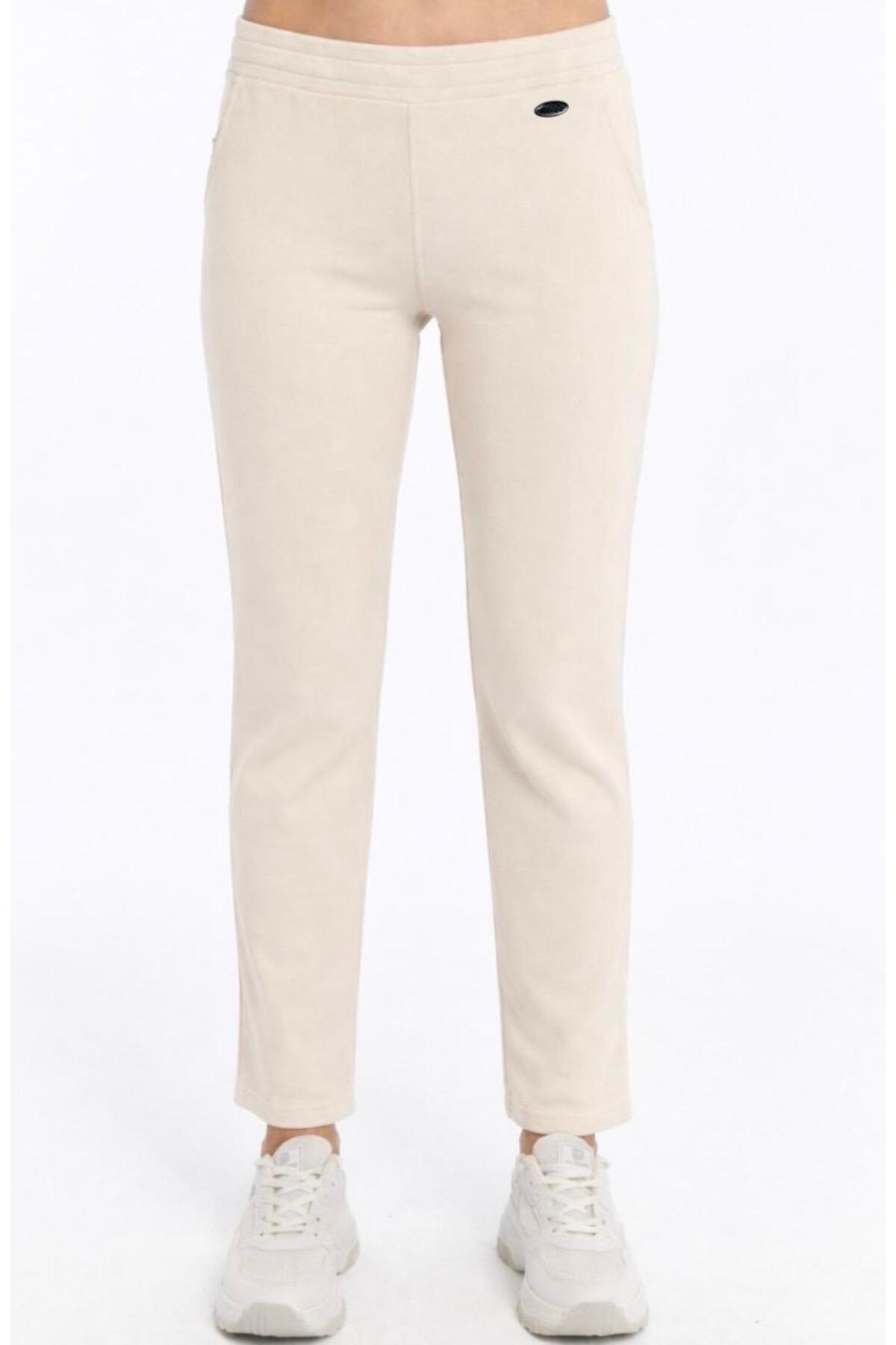 Women's Ecru 2 Thread Tracksuit Classic Leg with Bottom Pockets -P376