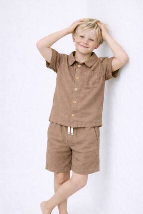 JuraKids Erkek Çocuk MÜSLİN Şort Baskılı T-Shirt Takım Günlük 2’li Set