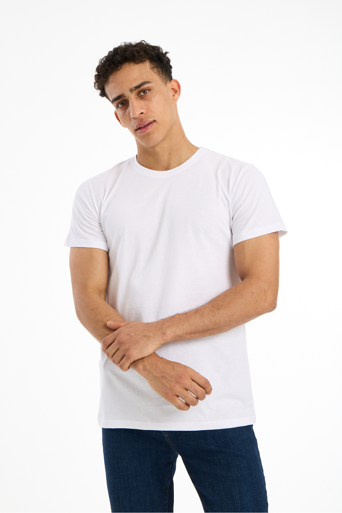 Nord Saga  SNÖFLINGA YÜKSEK İSVEÇ KALİTESİ Regular Kesim %100 Pamuk Beyaz Bisiklet Yaka Premium Tişört/T-Shirt - Görsel 5