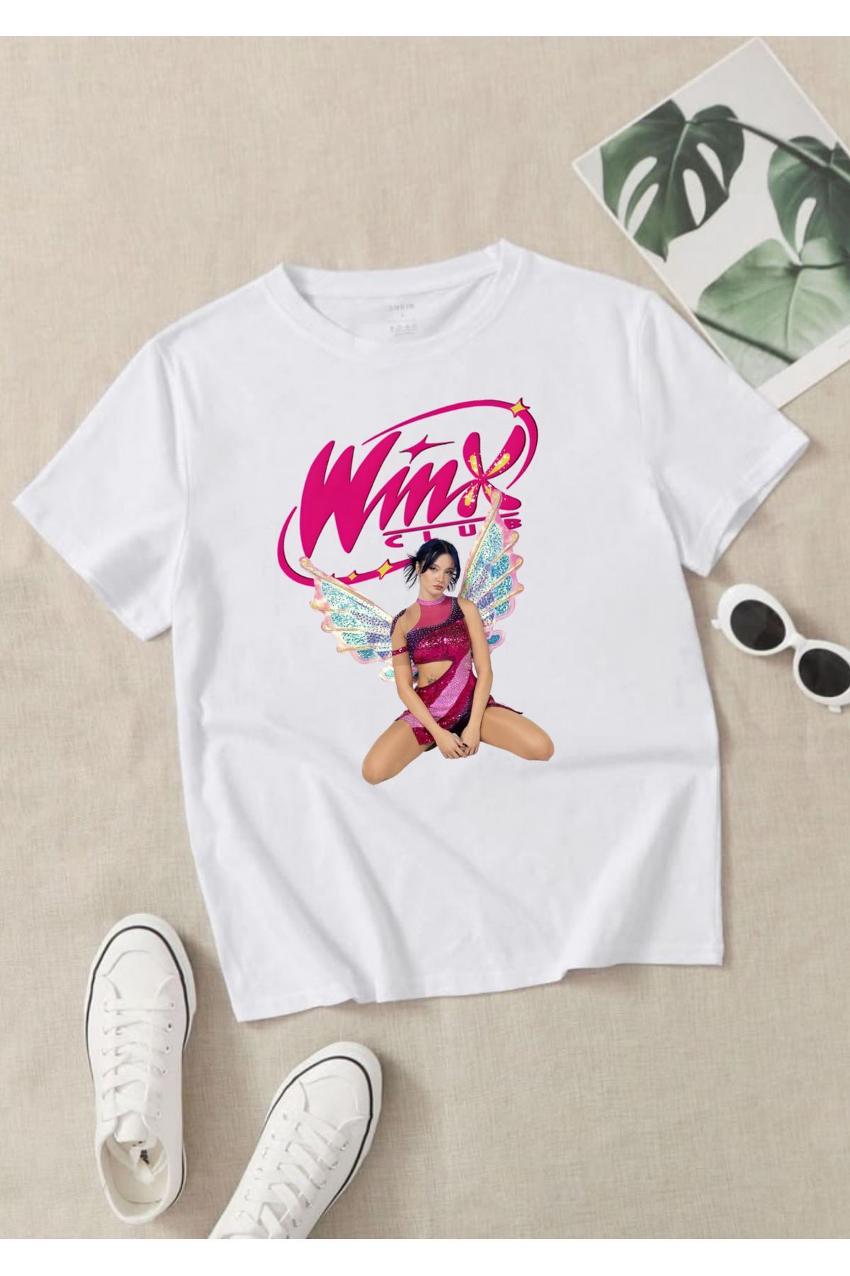 manifest winx club design t-shirt 100% organic cotton white t-shirt