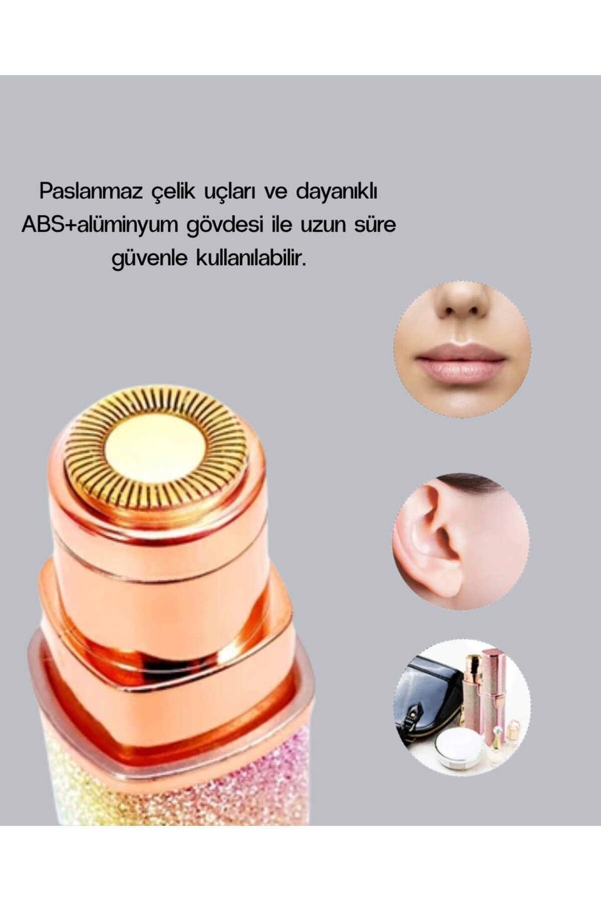 Şarjlı Mini Yüz ve Kaş Epilatörü – Ağrısız ve Hassas Temizlik - WISIPI8192-3125 — تصویر 4 از 5