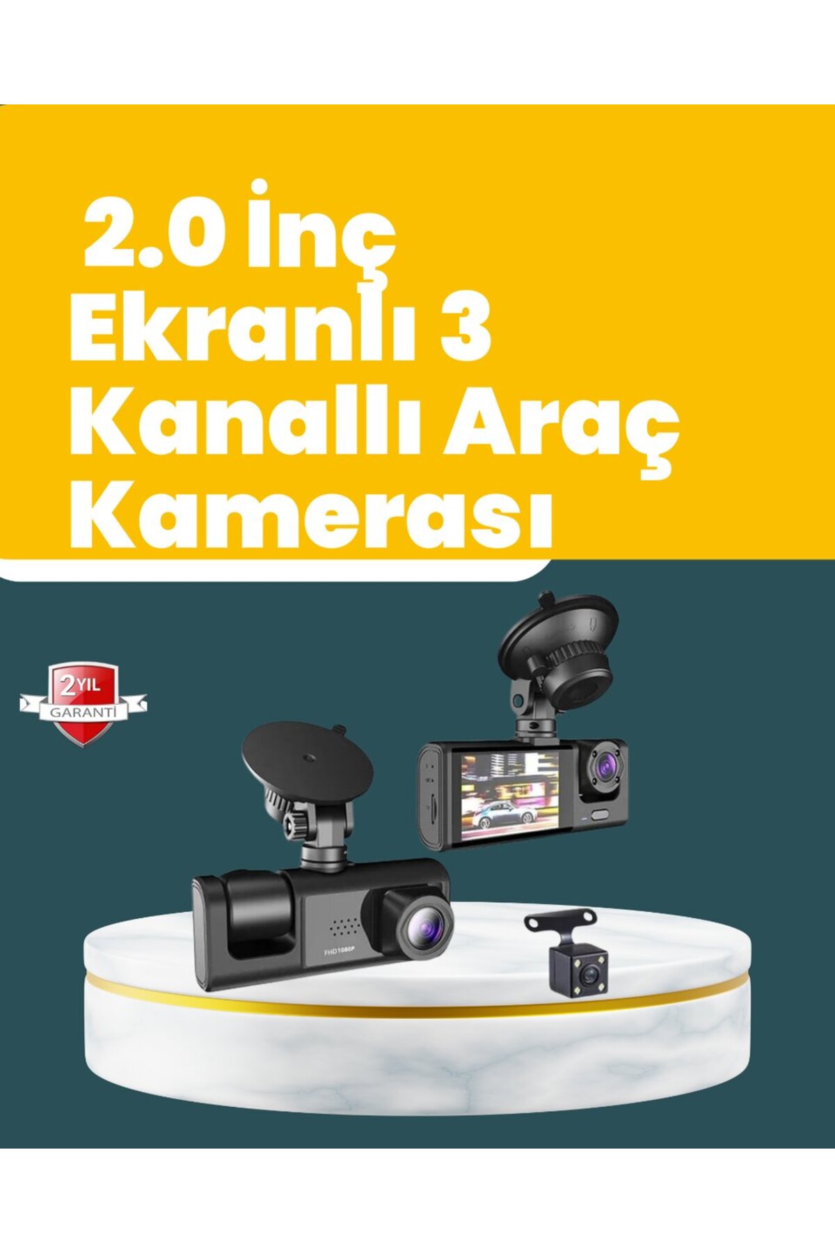 Full HD Çift Yönlü Araç Kamerası Hareket Algılama Döngüsel Kayıt