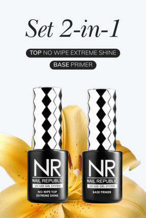 Nail Republic Kalıcı Oje Seti 2’si 1 Arada – Top No Wipe Extreme Shine & Base...
