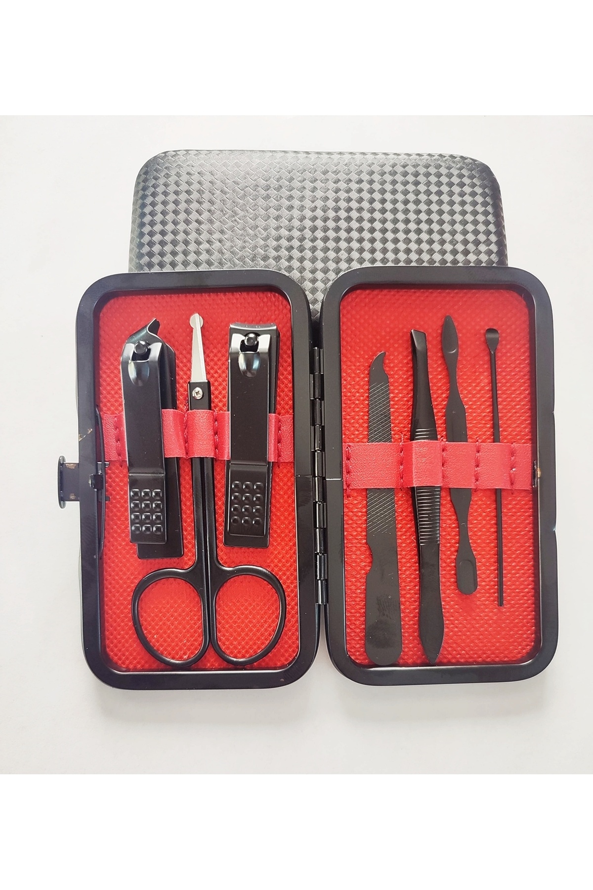 Çantalı Manikür Pedikür Seti 7 Parça El Ayak Tırnak Bakımı Tırnak Makası Profesyonel Full Set Siyah — b.kıl almalı 7li siyah _EY_ — تصویر 3 از 3