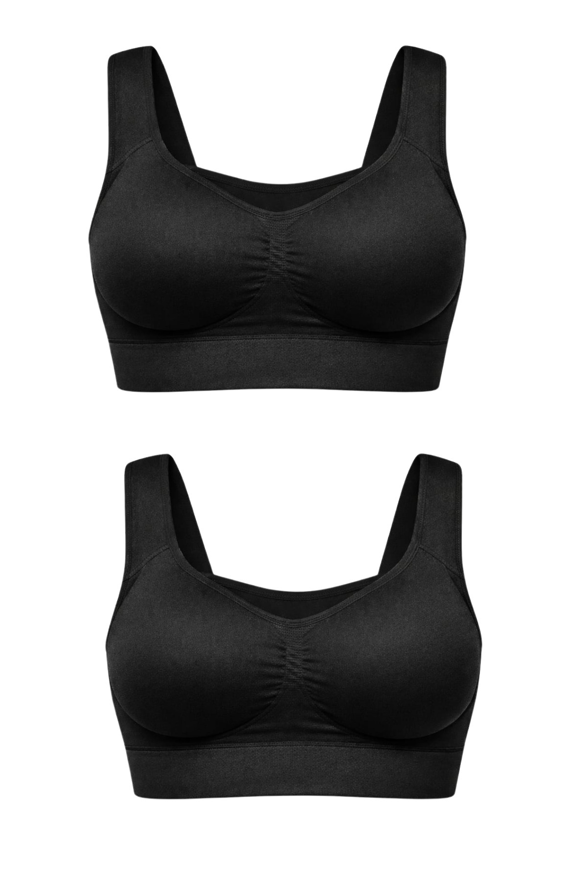 fitform giyim 2 li Kadın Dikişsiz Büstiyer Seti - Kalın Askılı Dikişsiz Kalın Askılı Esnek Pedli Büstiyer