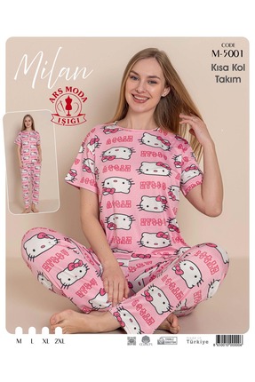 ars moda ışığı Milan Kedi Desenli Pembe