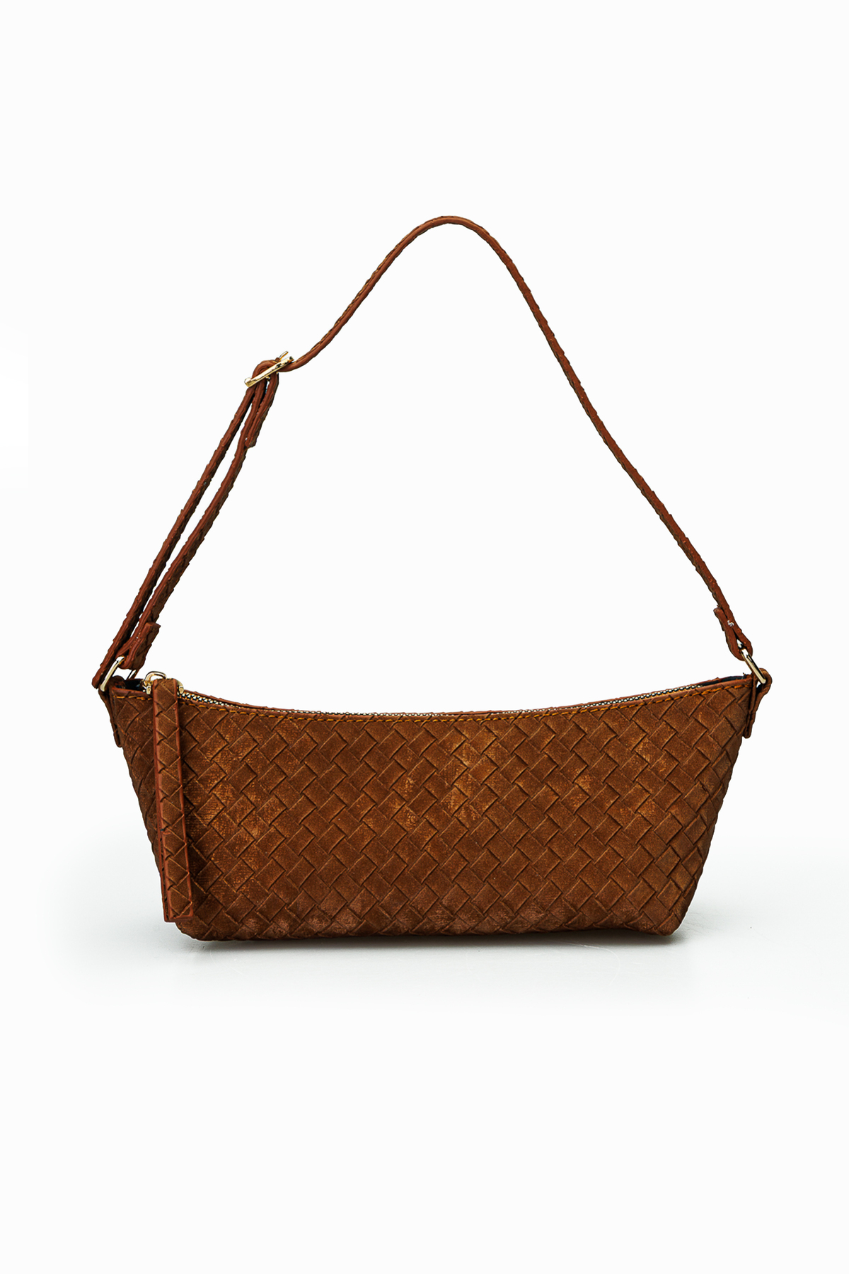 Hira Süet Örgü Desenli Kadın El ve Omuz Çantası