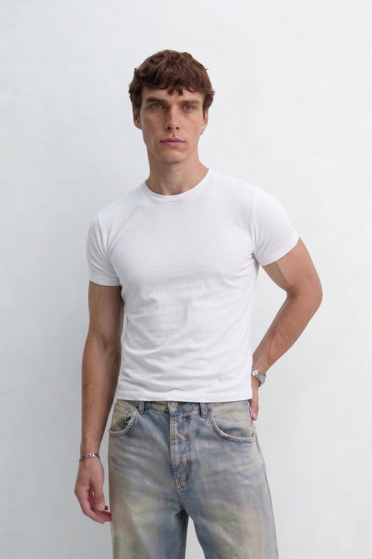 ATE STUDIOS Muscle Fit Baby Tee Erkek Tişört görsel 5
