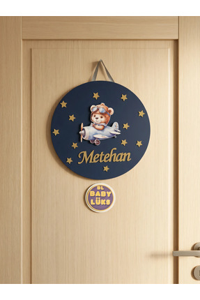 BL Baby Lüks El Yapımı İsme Özel Yuvarlak Bebek Kapı süsü, Hastane Süsü, Bebe...