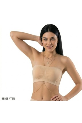 AV ANZAV 1574 Kadın Açık Ten Dikişsiz Straplez Büstiyer - Pedsiz Seamless Top...