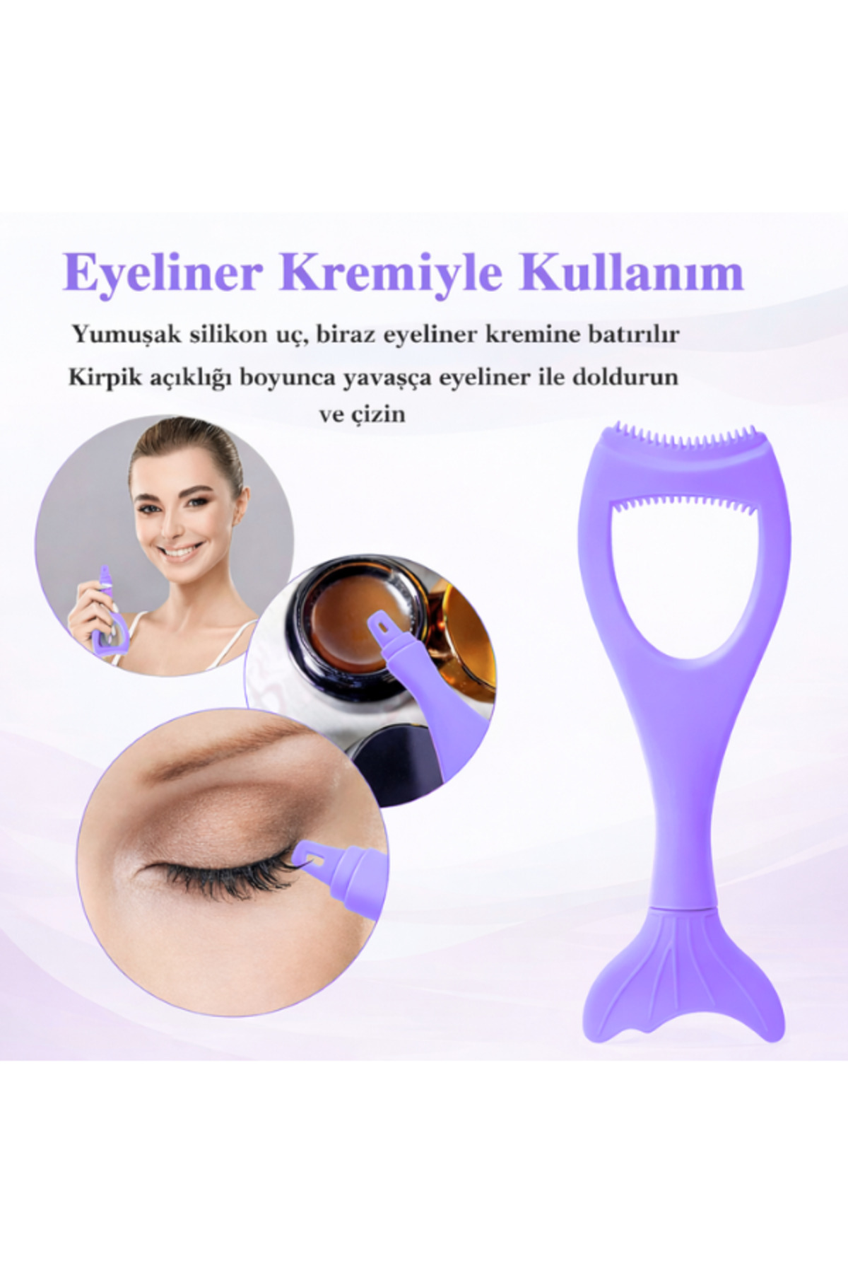 Eyeliner Çekme Aparatı Kirpik Kıvırıcı Kirpik Ayırıcı Şablonu Maskara Rimel Eyeliner Kirpik Tarağı Göz Makyaj Seti — بنفش e.c.a.deniz002 — تصویر 7 از 8