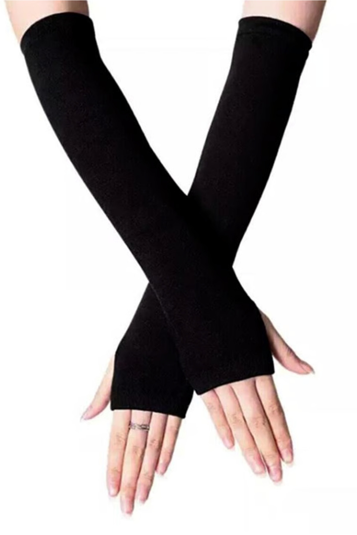 İYİ MODA Gotik Punk Siyah Kolluk Eldiven görsel 2