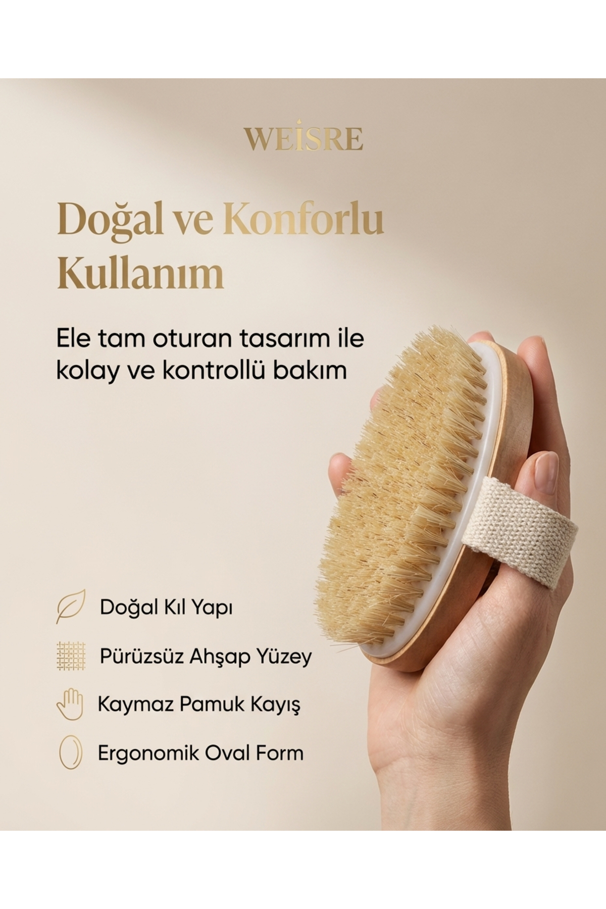Doğal Kıllı Vücut Fırçası - Kuru Fırçalama Eksfoliasyon Ahşap Masaj Fırçası Seti — MJGN232WSR — تصویر 3 از 8