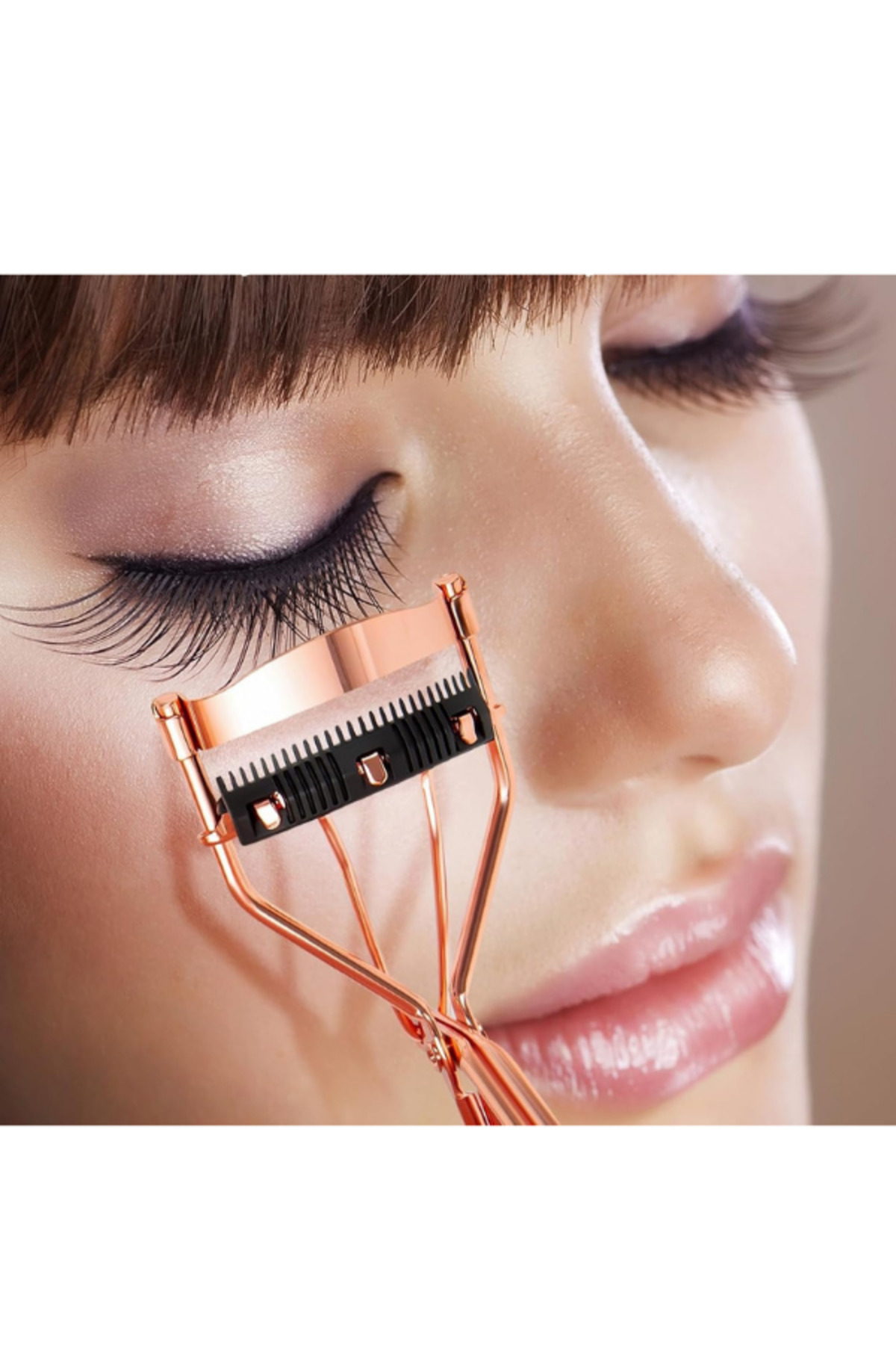 Kirpik Kıvırıcı Kirpik Makası Makyaj Maskara Rimel Eyeliner Uyumlu Göz Makyajı Taraklı Kirpik Kıvırıcısı — رنگارنگ Taraklıbrnz.001 — تصویر 2 از 8