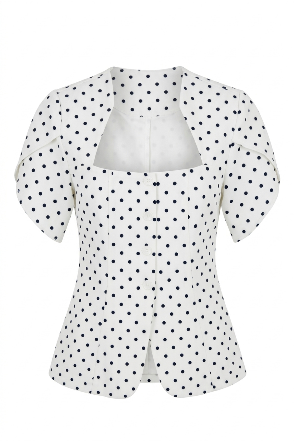 HAZELANNA  Düğmeli Puantiyeli Bluz