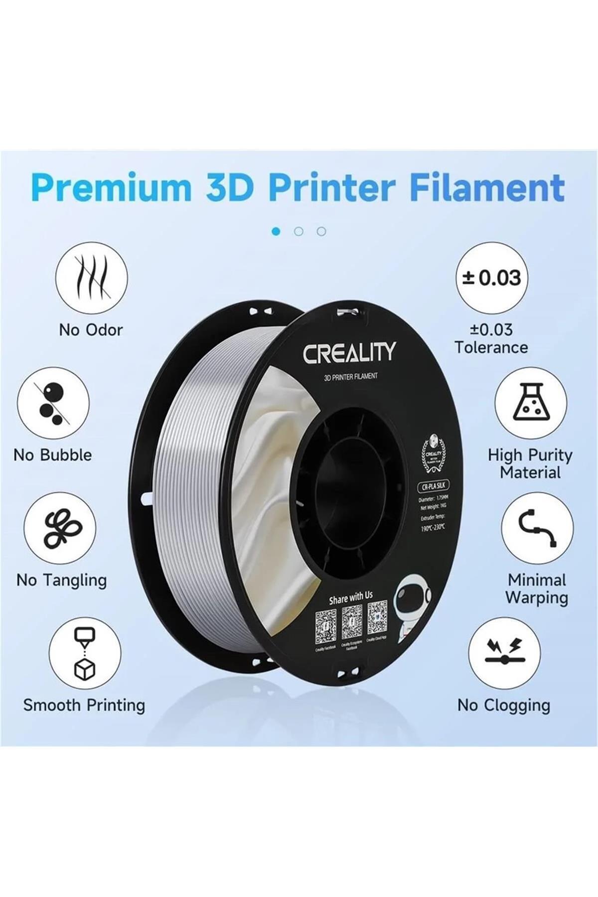 このみき　(値下げ)新品　Creality filament Creality Cr-Silk Pla 1,75mm 3D Baskı Filament 1Kg Gümüş - Fiyatı
