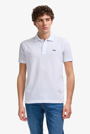 U.S. Polo Assn. Erkek Regular Fit Polo Yaka Beyaz Basic Tişört 50326963-VR013