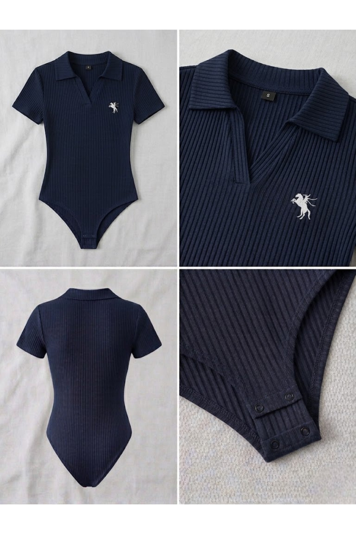 Gofeel  Polo Yaka Fitilli Likralı Premium Zıbın - Görsel 2