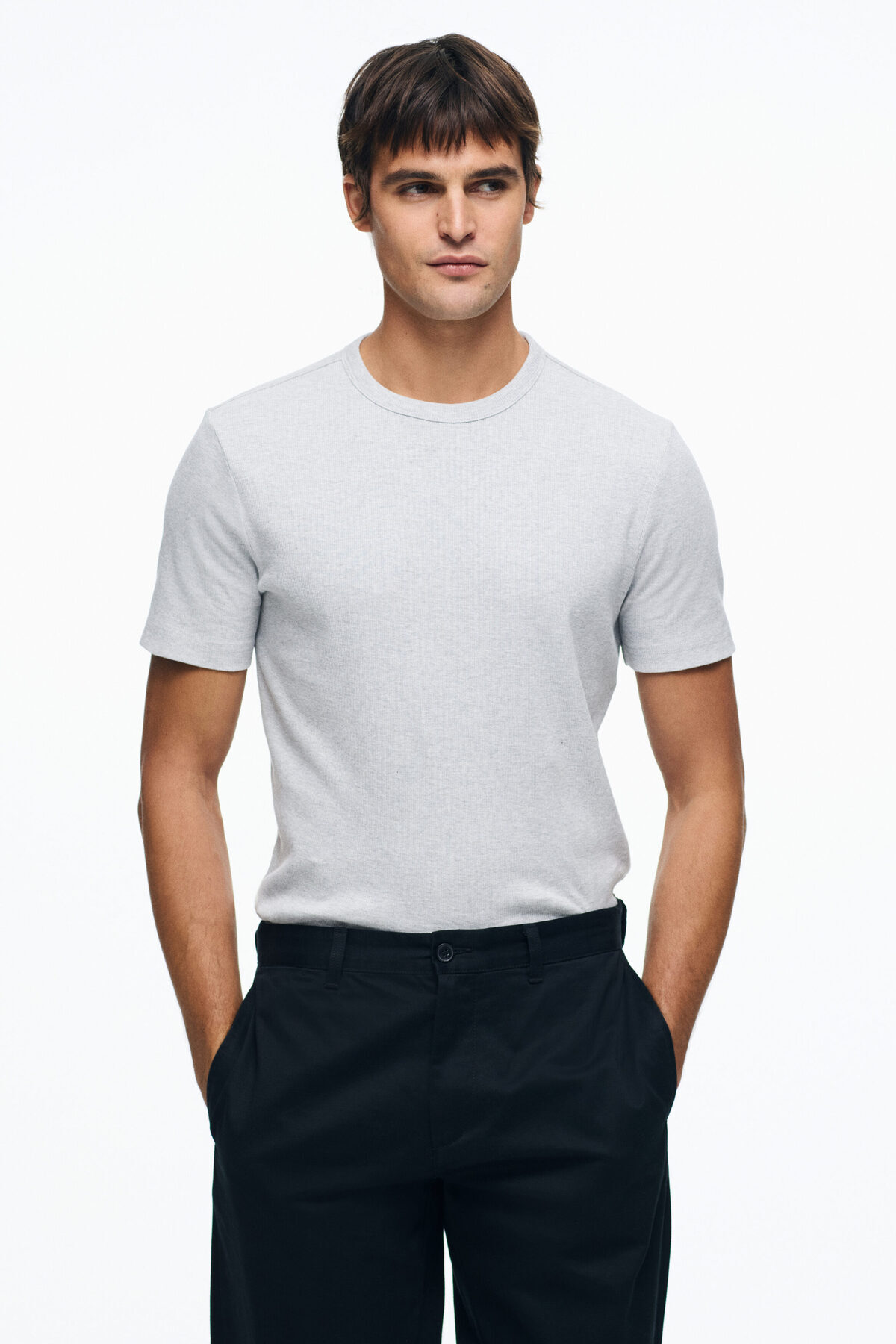 تی‌شرت آجدار اسلیم فیت اچ اند ام تی شرت H&M
