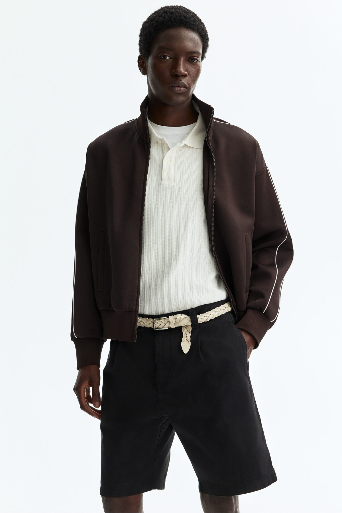 شلوارک نخی چینو مدل Relaxed Fit اچ اند ام شلوارک برمودا H&M