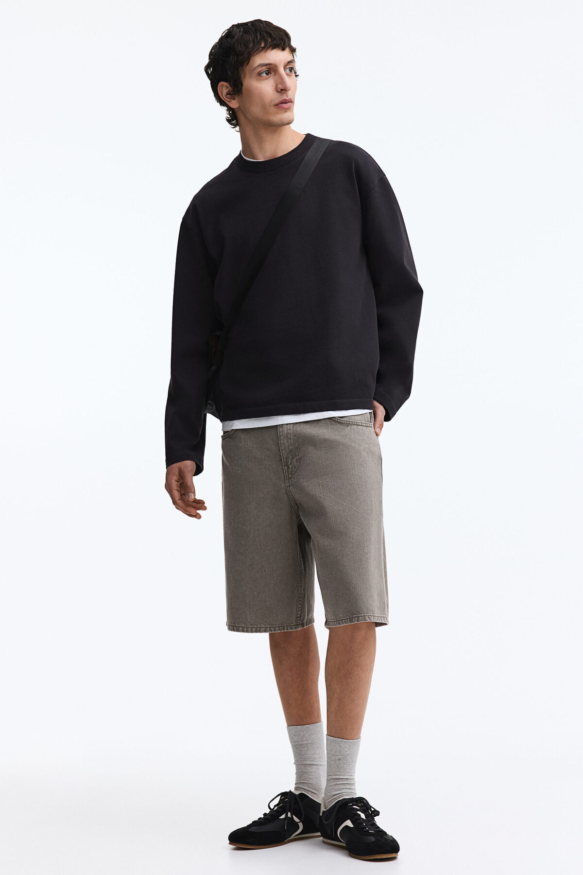 شلوارک جین راحت اچ اند ام شلوارک برمودا H&M