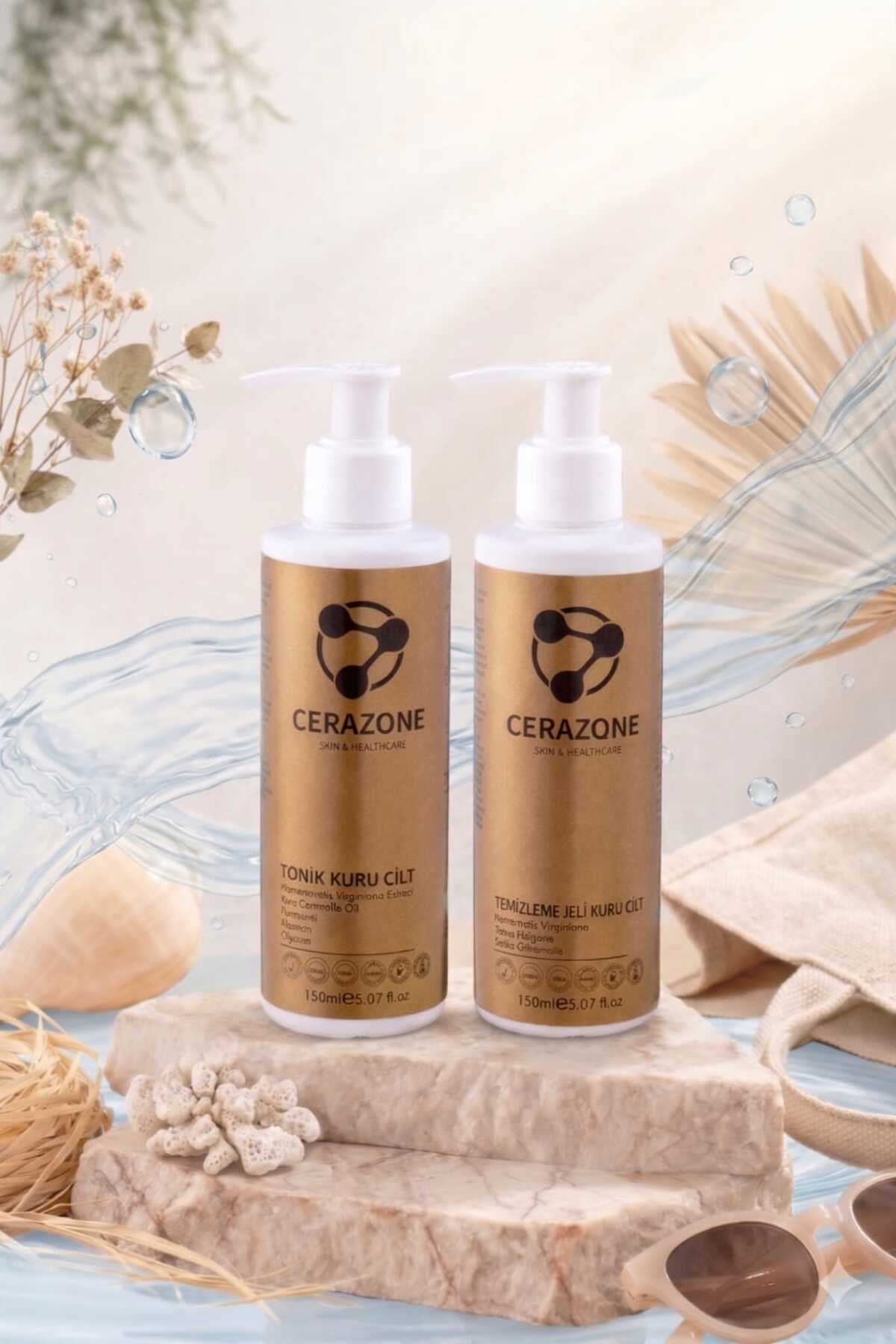 Kuru ve Hassas Ciltlere Özel Nemlendirici Bakım Seti - Temizleme Jeli &amp; Tonik 2 x 150 ml
