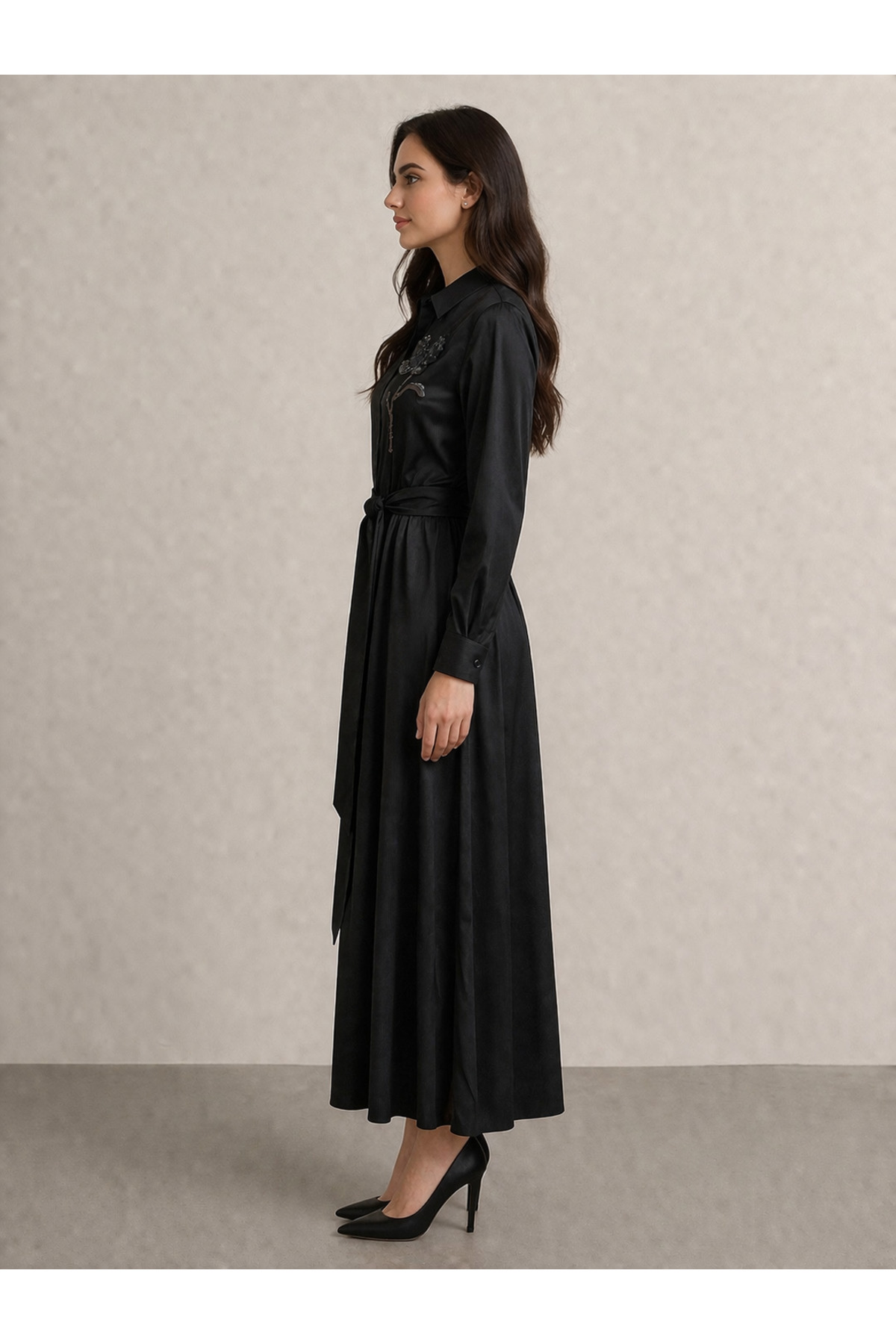 Kayra  Boncuk işleme Detaylı Elbise - Görsel 4