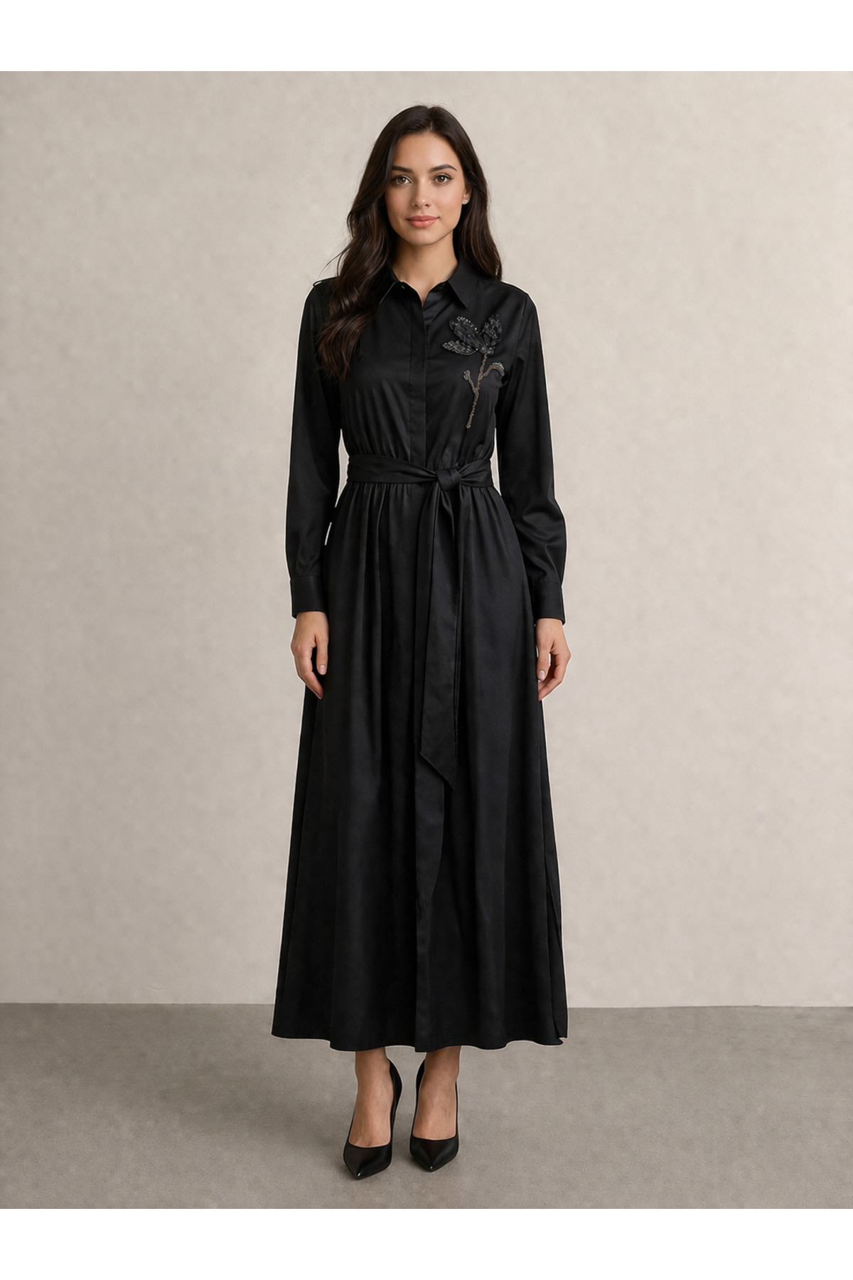 Kayra  Boncuk işleme Detaylı Elbise - Görsel 5
