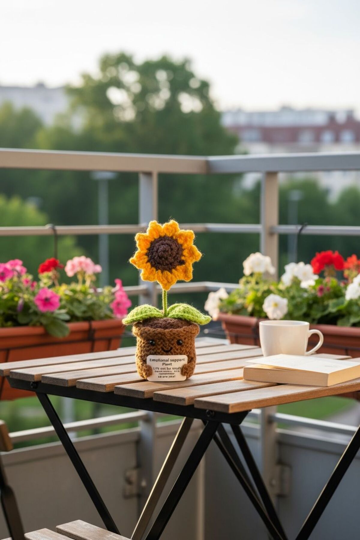 Örgü Ayçiçeği Dekoratif Çiçek | El Yapımı Şık Tasarım